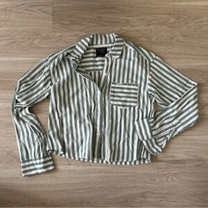 Abercrombie Striped Blouse Collared Shirt